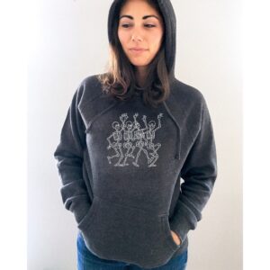 Vintage Embroidered Sweatshirt Dacing Skeleton Sweatshirt Hoodie