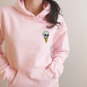 Vintage Embroidered Sweatshirt Inspired Ice Cream Skull Halloween