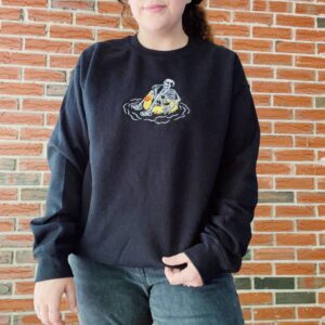 Vintage Embroidered Sweatshirt Inspired Skeleton Tubing