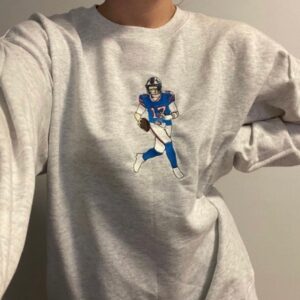 Vintage Embroidered Sweatshirt Inspired Josh Allen Gift For Football Lover