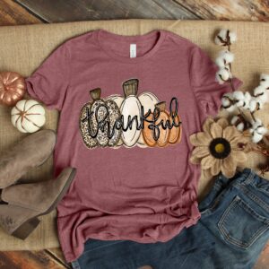 Thankful Mama Shirt Leopard Pumpkin Print Fall