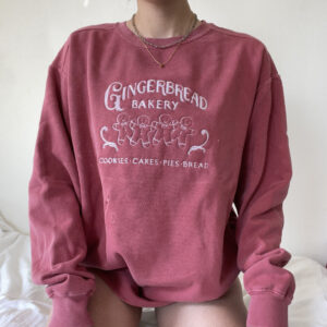 Vintage Embroidered Sweatshirt Inspired Gingerbread Bakery