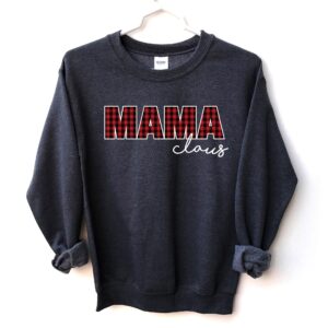 Mama Claus Shirt Printed Caro Mama Sweatshirt Matching Family Christmas