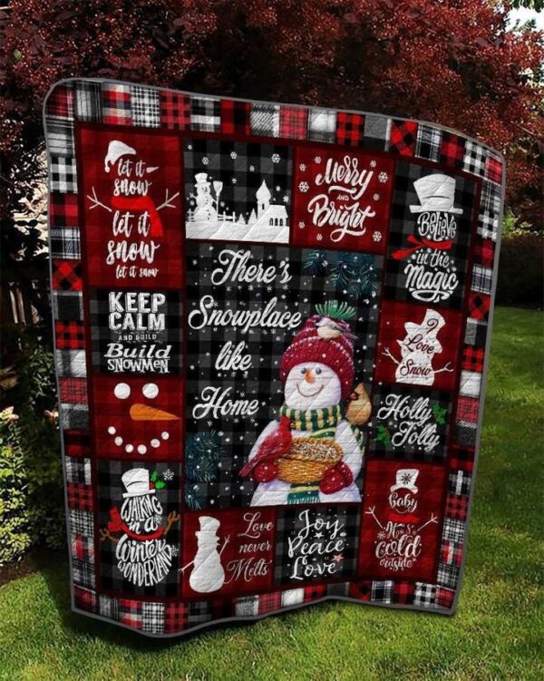 Snowman Christmas Blanket There’s Snowplay Like Home