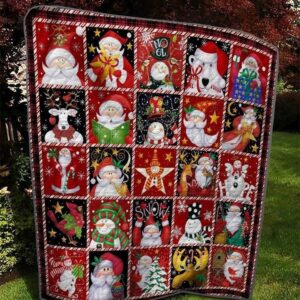 Santa and Snowman Christmas Blanket Christmas Gift for family