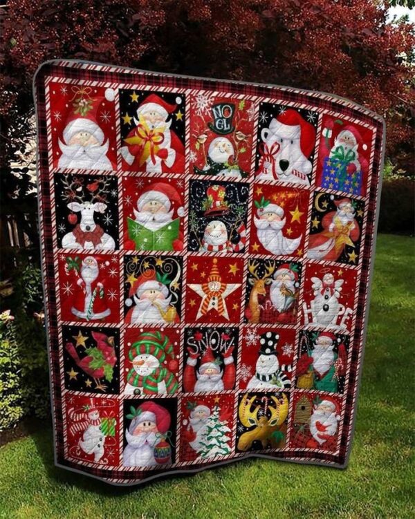 Santa And Snowman Christmas Blanket Gift For Family