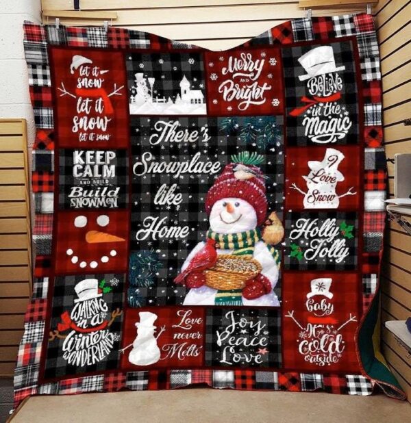 Snowman Christmas Blanket There’s Snowplay Like Home