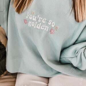 Harry Styles Embroidered Sweatshirt Golden For Fine Line Album