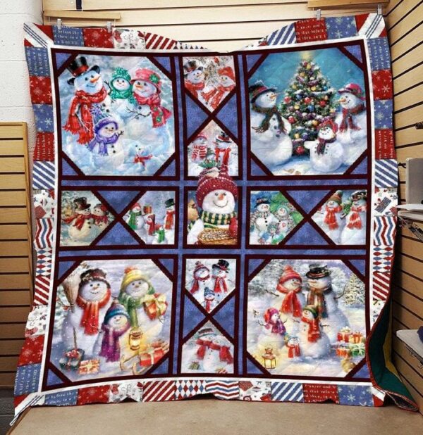 Family Snowman Blanket Christmas Gift For Xmas