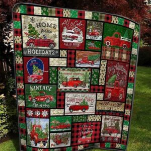 Red Car Christmas Blankets Merry Gift For Family