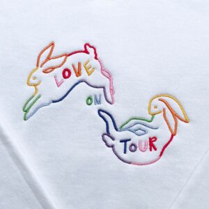 Harry Styles Embroidered Sweatshirt Love on Tour Bunnies 2022