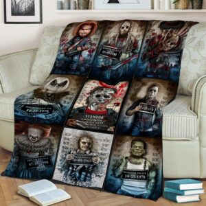 Horror Movie Blanket Horror Characters Freddy Michael Jason Halloween