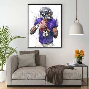 Lamar Jackson Poster Sports Art for Fan