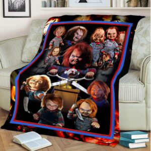 Horror Movie Watching Blanket Chucky Fleece Mink