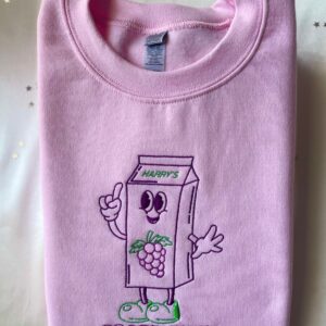 Harry Styles Embroidered Sweatshirt Grapejuice Gift for Fan