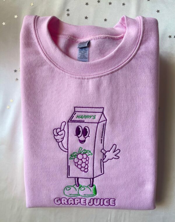 Harry Styles Embroidered Sweatshirt Grapejuice Gift For Fan