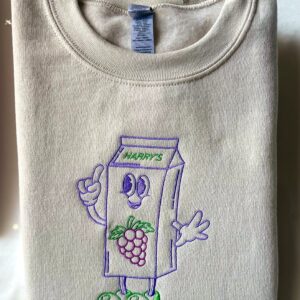 Harry Styles Embroidered Sweatshirt Grapejuice Gift for Fan