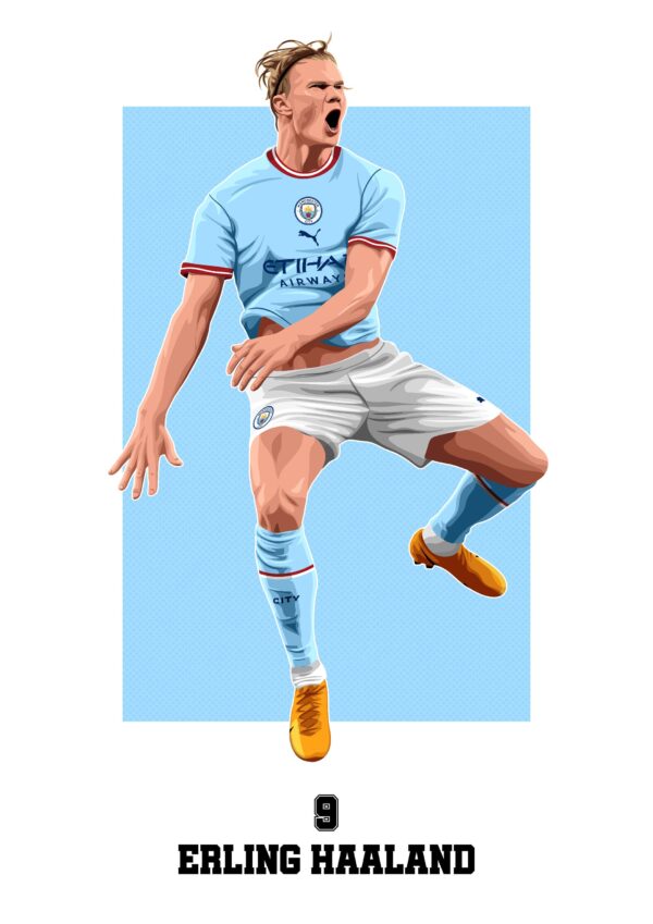 Erling Haaland Manchester City Poster Gift For Fan