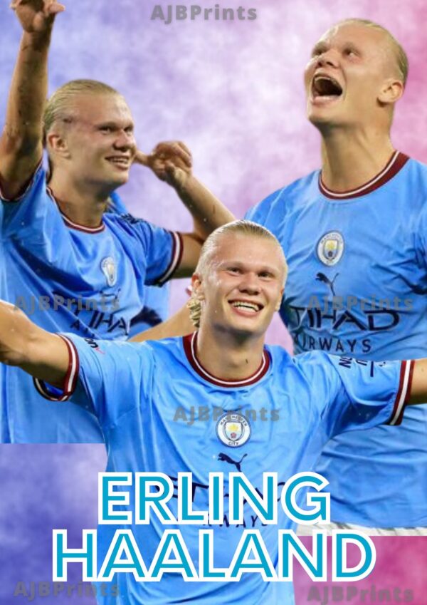 Erling Haaland’s Happiness Manchester City Season 2022/23 Poster