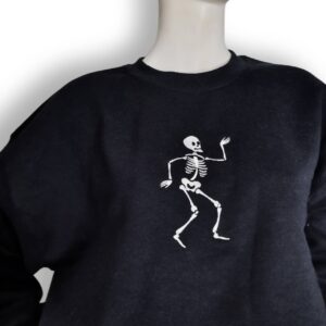 Vintage Embroidered Sweatshirt Solo Happy Halloween Dancing Skeletons