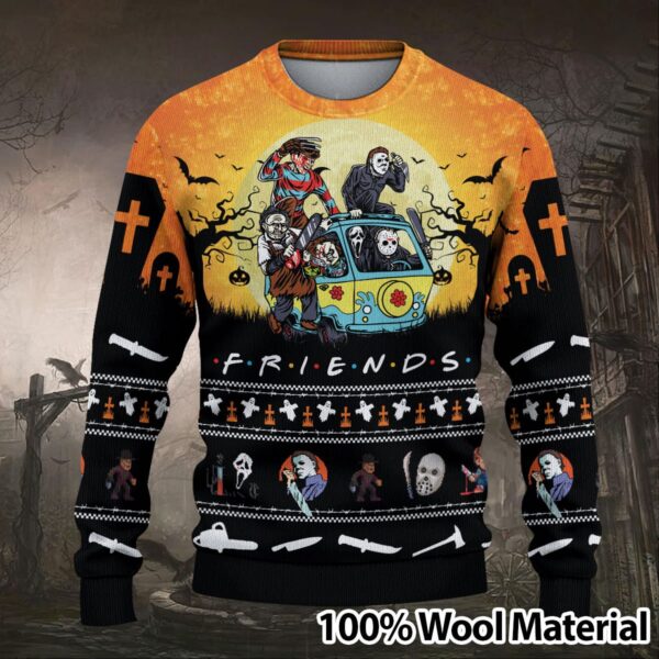 Horror Ugly Sweater Halloween Friends Movie Sweater