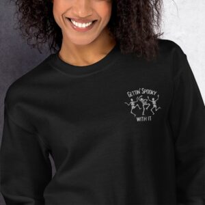 Vintage Embroidered Sweatshirt Gettin' Spooky With It Dancing Skeletons Sweatshirt