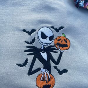 Vintage Embroidered Sweatshirt Inspired Pumpkin King Nightmare Before Christmas