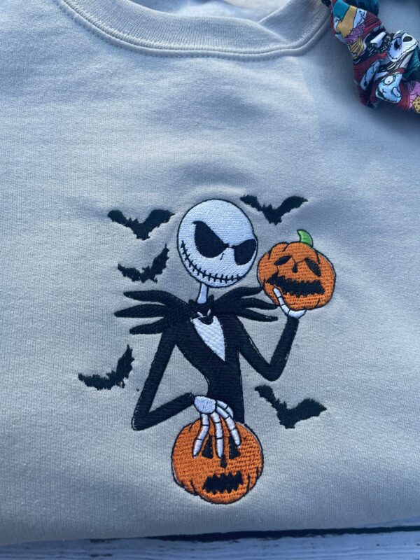 Vintage Embroidered Sweatshirt Inspired Pumpkin King Nightmare Before Christmas