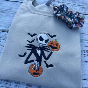 Vintage Embroidered Sweatshirt Inspired Pumpkin King Nightmare Before Christmas