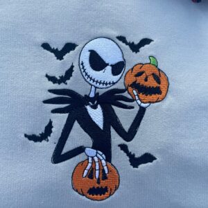 Vintage Embroidered Sweatshirt Inspired Pumpkin King Nightmare Before Christmas