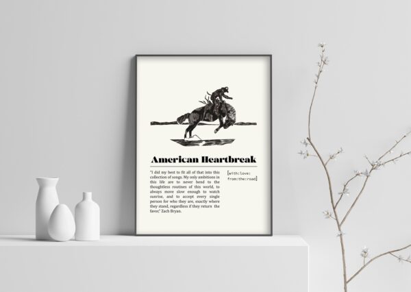 Zach Bryan American Heartbreak Poster Music Wall Art