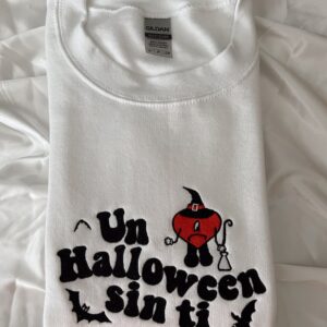 Vintage Embroidered Sweatshirt Un Halloween Sin Ti Bad Bunny