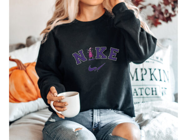 Vintage Embroidered Sweatshirt Inspired Nike And Skeleton Halloween