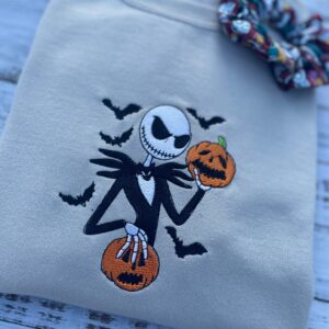 Vintage Embroidered Sweatshirt Inspired Pumpkin King Nightmare Before Christmas