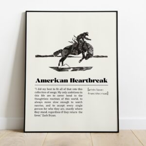 Zach Bryan American Heartbreak Poster Music Wall Art