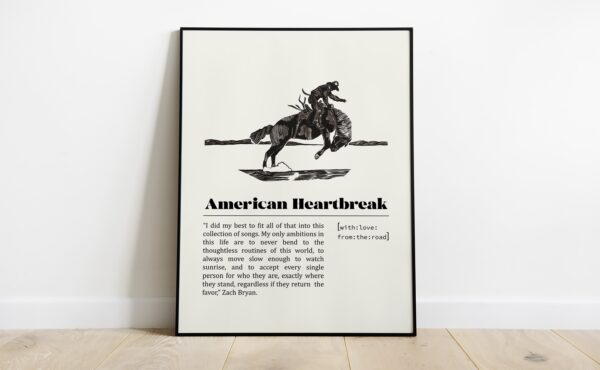 Zach Bryan American Heartbreak Poster Music Wall Art