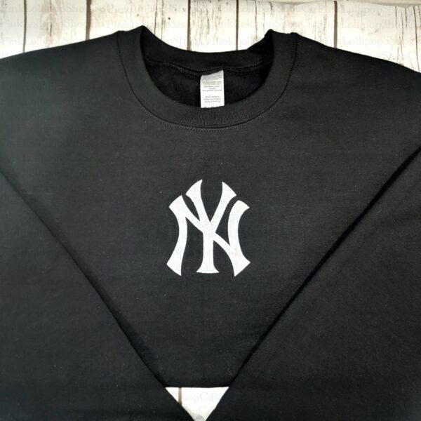 Vintage Embroidered Sweatshirt New York Yankees Logo Gift For Baseball Fan