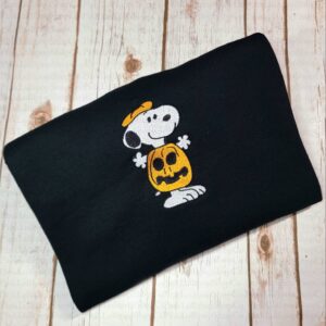 Vintage Embroidered Sweatshirt Inspired Halloween Peanuts Snoopy Pumpkin