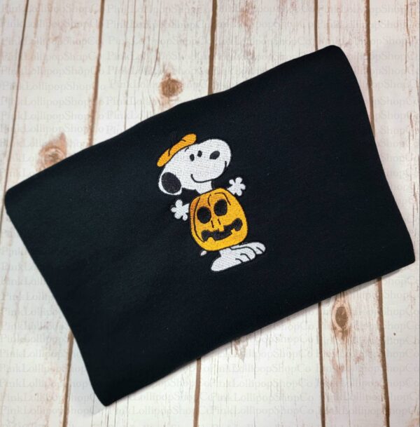 Vintage Embroidered Sweatshirt Inspired Halloween Peanuts Snoopy Pumpkin