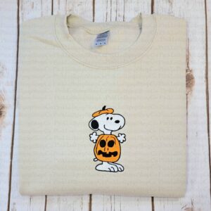 Vintage Embroidered Sweatshirt Inspired Halloween Peanuts Snoopy Pumpkin