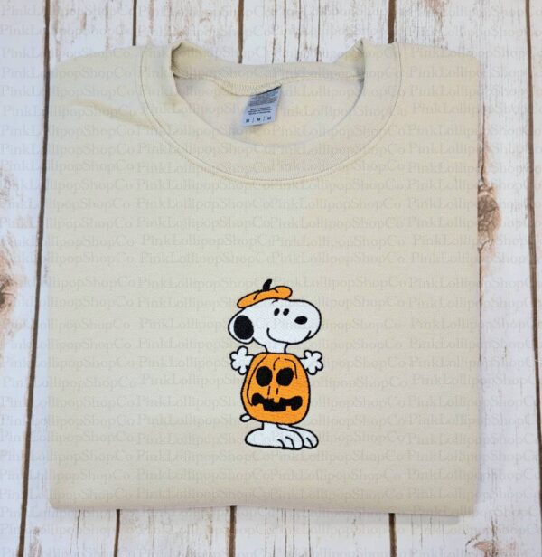 Vintage Embroidered Sweatshirt Inspired Halloween Peanuts Snoopy Pumpkin