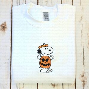 Vintage Embroidered Sweatshirt Inspired Halloween Peanuts Snoopy Pumpkin