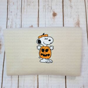 Vintage Embroidered Sweatshirt Inspired Halloween Peanuts Snoopy Pumpkin