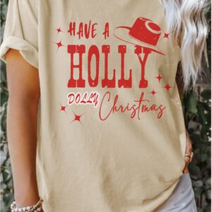 Holly Dolly Christmas Shirt Cowboy Gift