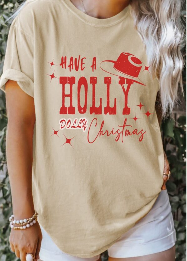 Holly Dolly Christmas Shirt Cowboy Gift