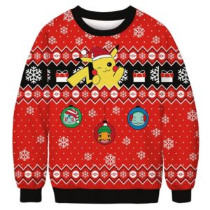 Ugly Anime Christmas Sweater Cute Pokemon Xmas Woolen Sweater