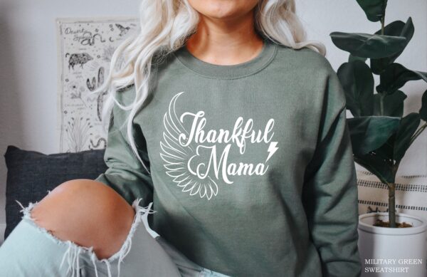 Thankful Mama Shirt Angel Wings Mom Sweatshirt