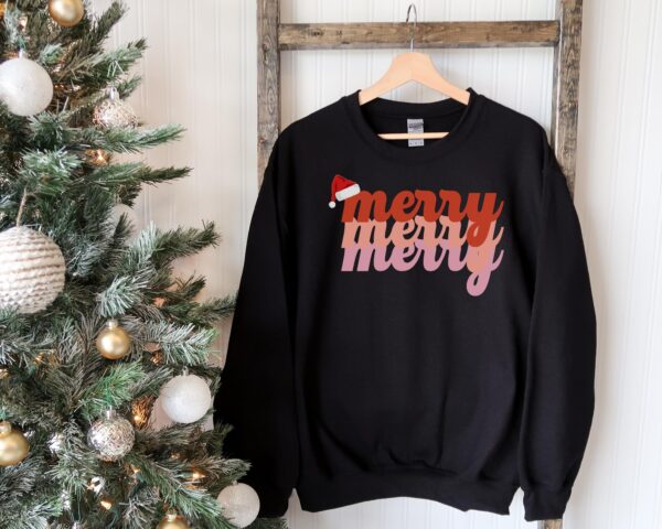 Minimalist Christmas Merry Merry Sweatshirt Hoodie Tee