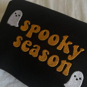 Vintage Embroidered Sweatshirt Inspired Spooky Season Ghost Halloween