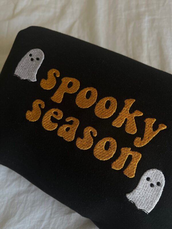 Vintage Embroidered Sweatshirt Inspired Spooky Season Ghost Halloween